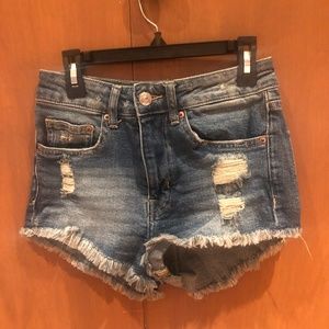 Divided Ripped Jean Shorts- Size 0